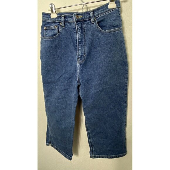 Route 66 Women Size 11/12 Blue Denim Capris 27X17.5” Stretch High Rise - Picture 1 of 9